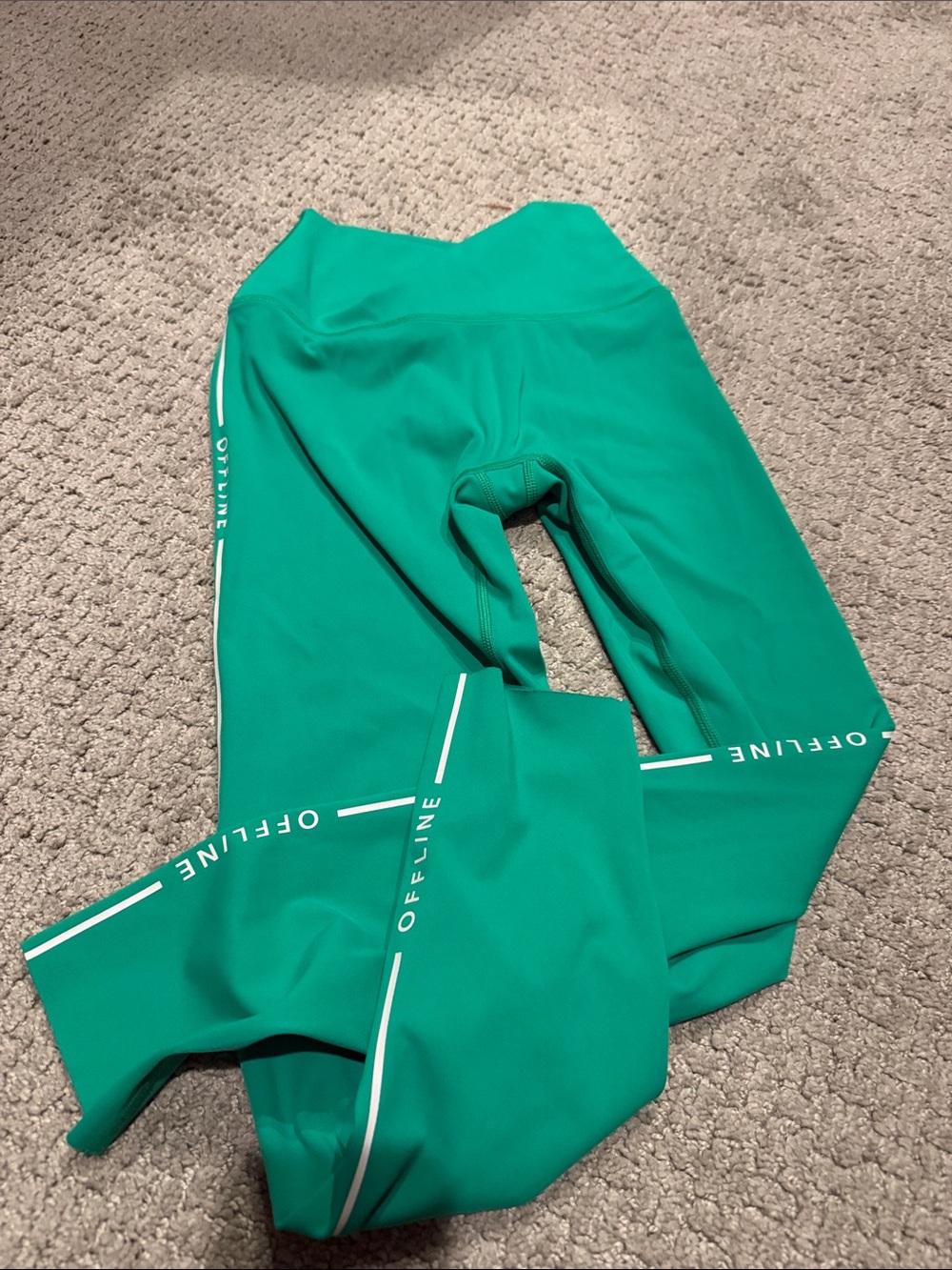 Girls' Teal Active Leggings with 'Offline' Logo
